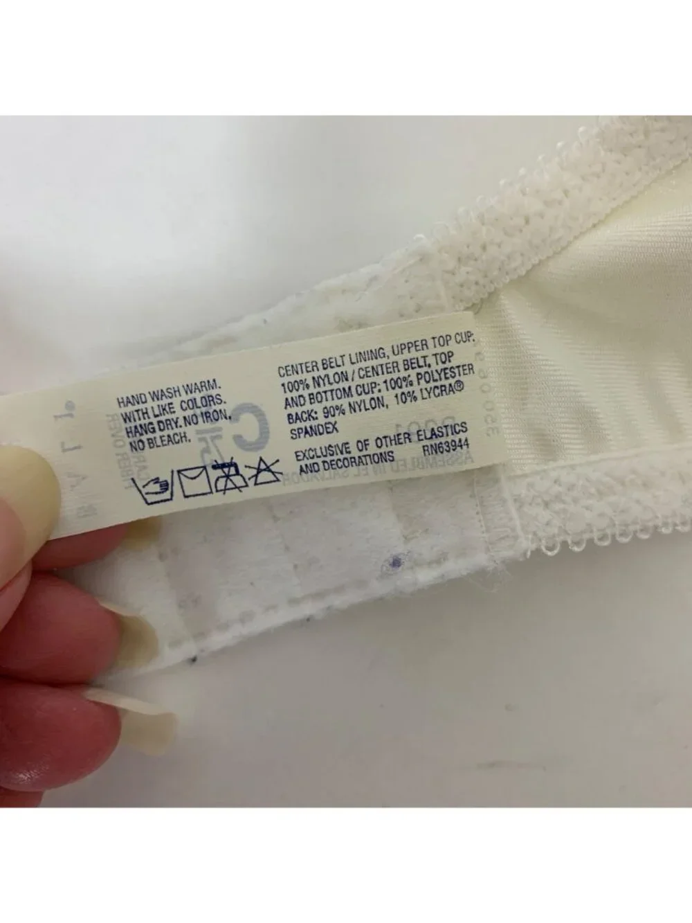 VTG 80s Bali Bra 34C White Satin Lace Underwire Sheer Romantic Bridal